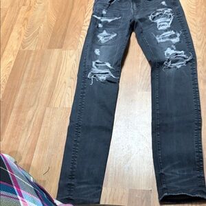 Next Level Apparel Charcoal Distressed Skinny Jeans